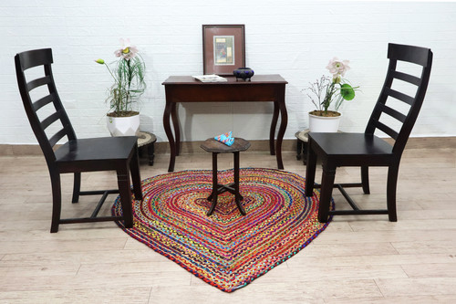 Chindi Cotton Rug, Jute Area Rug, Heart Shape Rug, Colorful Natural Rug, Geometric Cotton Floor Carp.jpg