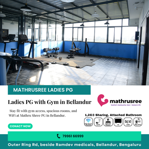 Stay fit with gym access at Mathru Shree PG in Bellandur.png