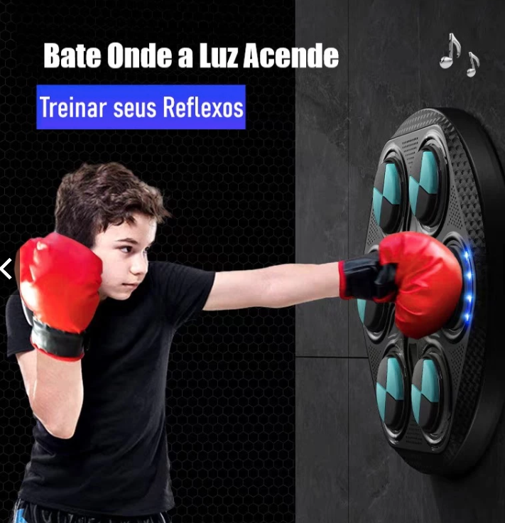 Treino De Boxe Máquina Musical Inteligente De Parede Luz Led