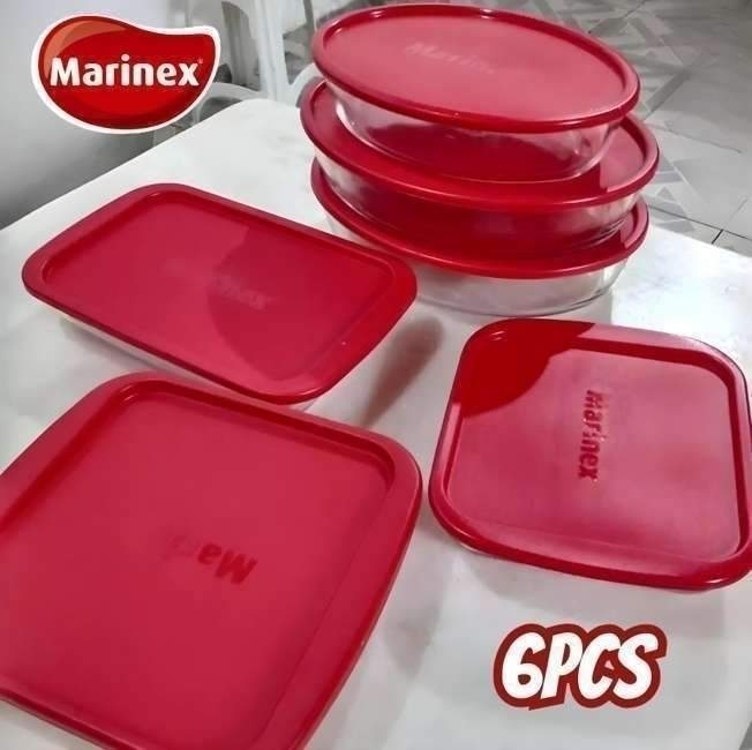 Conjunto com 6 assadeiras com tampa Marinex