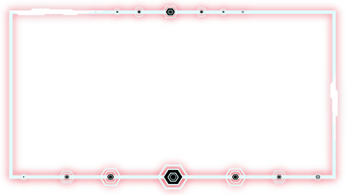 Red Sci Fi Border PNG with Cyan Hexagon and Futuristic Hologram Concept 3824670365.png