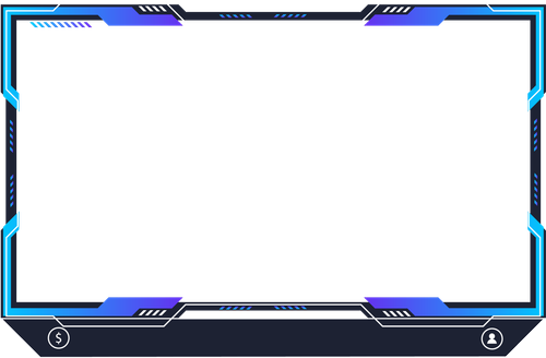 creative streaming overlay design for online gamers with blue colors futuristic live screen border w.png