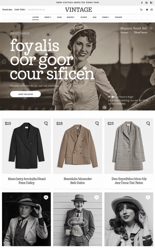 magnificent landing page for a vintage clothing store sepia toned hero image era specific font for h.png