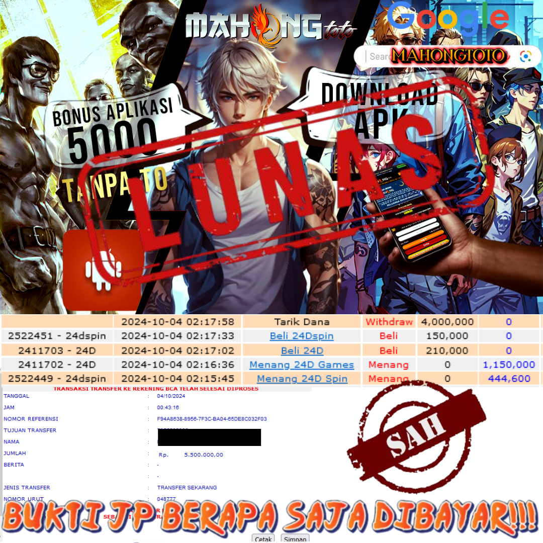SELAMAT KEPADA ID XXXX JACKPOT 24Dspin DI WEB MAHONGTOTO