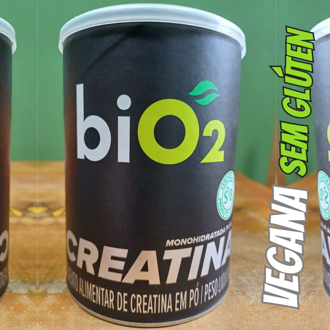 biO2 Creatina em Pó Monohidratada Pura 300 g – Vegana e sem Glúten