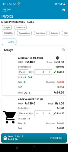 R2 J1. DMS APP Sales Invoice Showing In Stock count in negative values .jpg