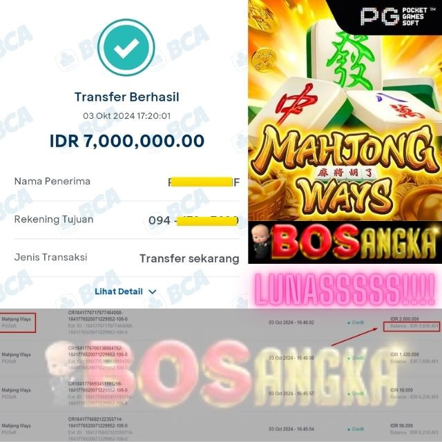 SELAMAT KEPADA ID XXXX JACKPOT PERMAINAN Mahjong Ways PGSoft DI WEB BOSANGKA