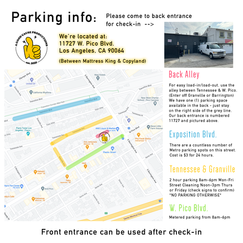 Peerspace parking map 2024 (1 spot) June