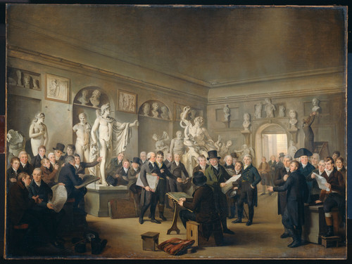 Lelie, Adriaan de Скульптурная галерея общества Felix Meritis в Амстердаме, 1809, 100 cm х 133 cm, Х