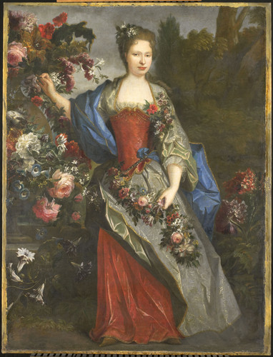 Largilliere, Nicolas de (школа) Портрет Marie Louise Elisabeth d'Orleans в образе Флоры, 1740, 179 c