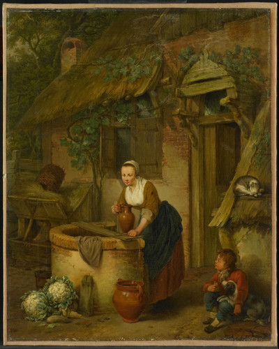 Lauwers, Jacobus Johannes Женщина у колодца, 1799, 44 cm х 36 cm, Холст, масло