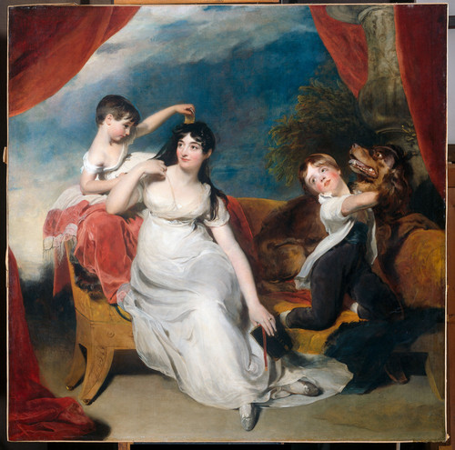 Lawrence, Thomas Maria Mathilda Bingham, жена Henry Baring, с двумя своими детьми James Bridgeman и 