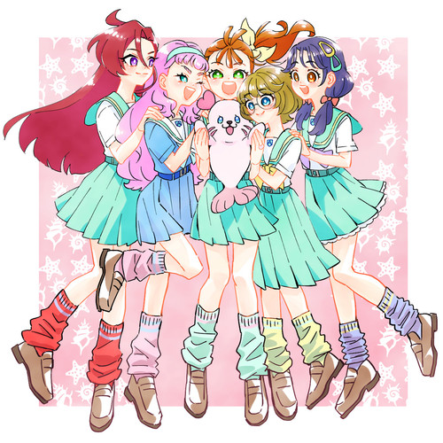  laura la mer natsuumi manatsu suzumura sango ichinose minori takizawa asuka and 1 more precure and .jpg