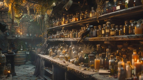 ancient apothecary shelves stockcake.jpg
