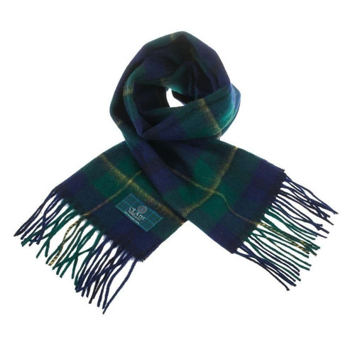100 pure lambswool scottish scarf 12x60 unisex gift green checkered johnstone 1 443 p.jpg
