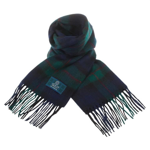 100 pure lambswool scottish scarf 12x60 unisex gift green checkered mackinlay 1 2335 p.jpg