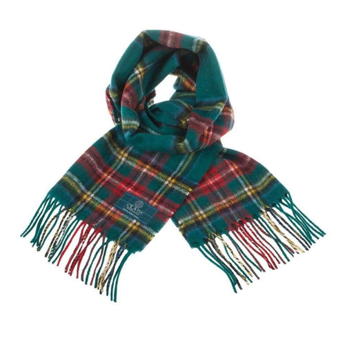 100 pure lambswool scottish scarf 12x60 unisex gift green checkered princess mary 1 2370 p.jpg