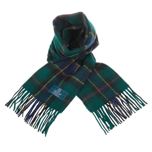 100 pure lambswool scottish scarf 12x60 unisex gift green checkered ogilvie hunting 1 2368 p.jpg