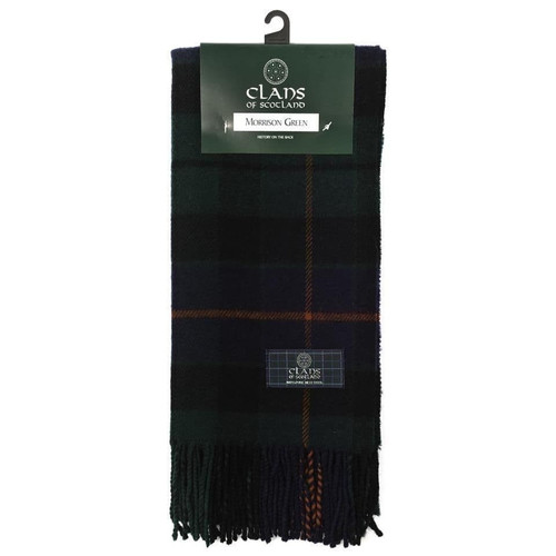 100 pure lambswool scottish scarf 12x60 unisex gift green checkered morrison green 1 2361 p.jpg