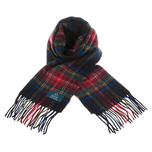 100 pure lambswool scottish scarf 12x60 unisex gift red checkered stewart black 1 2383 p.jpg