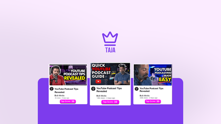 Taja allows you to publish YouTube content 10x faster by creating everything you need in 8 minutes