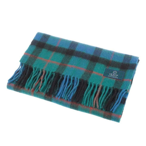 100 pure lambswool scottish scarf 12x60 unisex gift green checkered gunn ancient 5 433 p.jpg