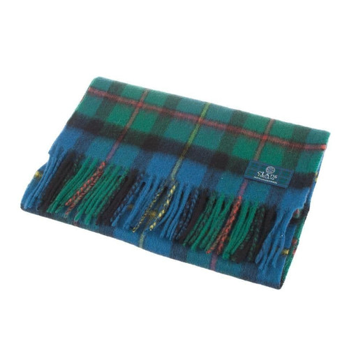 100 pure lambswool scottish scarf 12x60 unisex gift green checkered macleod of 5 2343 p.jpg