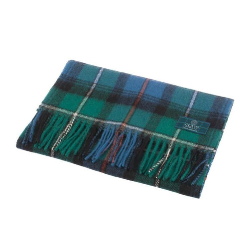 100 pure lambswool scottish scarf 12x60 unisex gift green checkered mackenzie 5 2333 p.jpg