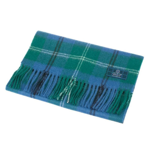 100 pure lambswool scottish scarf 12x60 unisex gift green checkered oliphant 5 2369 p.jpg