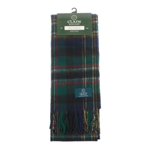 100 pure lambswool scottish scarf 12x60 unisex gift green checkered scott green 5 2376 p.jpg