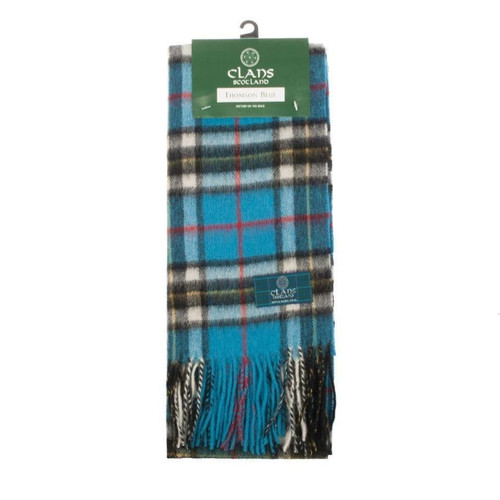 100 pure lambswool scottish scarf 12x60 unisex gift blue checkered thomson blue 5 2394 p.jpg