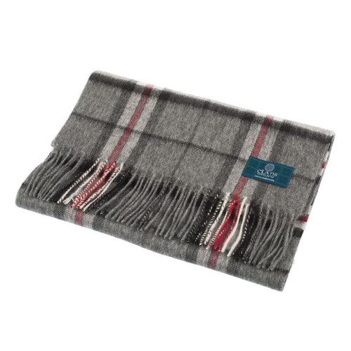 100 pure lambswool scottish scarf 12x60 unisex gift grey checkered thomson grey 5 2396 p.jpg