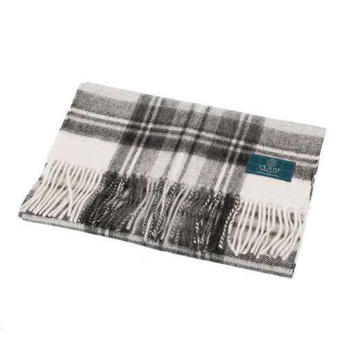 100 pure lambswool scottish scarf 12x60 unisex gift grey checkered stewart grey 5 2385 p.jpg