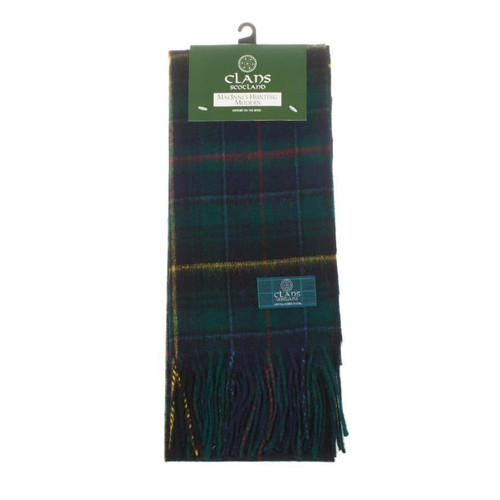100 pure lambswool scottish scarf 12x60 unisex gift green checkered macinnes 5 2324 p.jpg