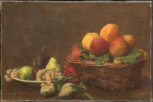Fantin Latour, Henri Натюрморт с фруктами, 1890, 28,5 cm x 42 cm, Холст, масло