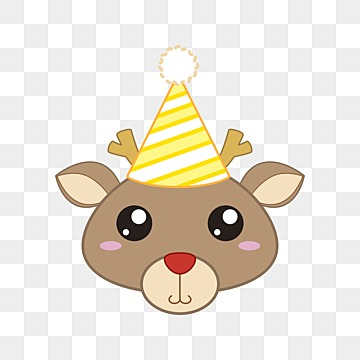 pngtree deer with birthday hat png image 4407319.png