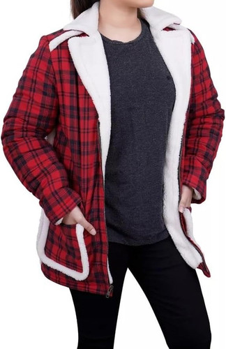 Women Designer Reynolds Ryan Shearling Flannel Jacket Dead Red pool Winter Coat Cotton Movie Wear2.jpg