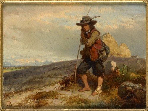 Lepoittevin, Eugene Modeste Edmond Подпасок, 1870, 16 cm х 21,5 cm, Картон, масло