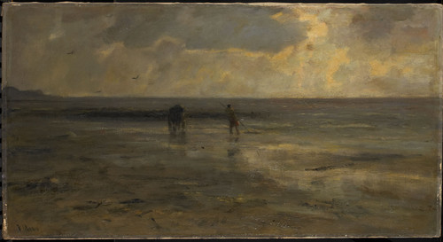 Maris, Jacob Пляж ночью, 1890, 48,5 cm x 90,5 cm, Холст, масло