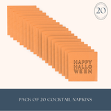HAPPY HALLOWEEN ORANGE COCKTAIL NAPKINS BF24HLWN SN OR (2)