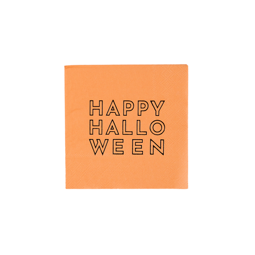 HAPPY HALLOWEEN ORANGE COCKTAIL NAPKINS BF24HLWN SN OR.png