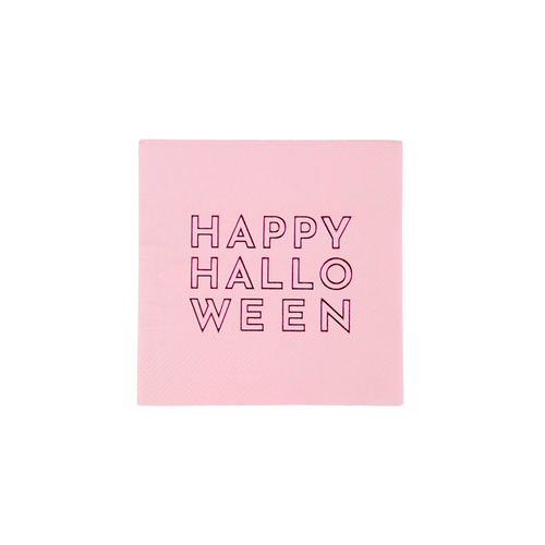 HAPPY HALLOWEEN PINK COCKTAIL NAPKINS BF24HLWN SN PK.png