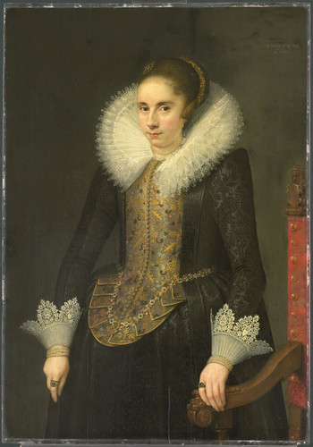 Mesdach, Salomon Портрет Catharina Fourmenois (1598 1665), 1619, 104,7 cm х 72,9 cm, Дерево, масло