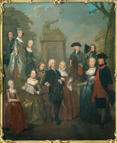Stolker, Jan Theodorus Bisdom van Vliet (1698 1777). Мэр Хаастрехта со своей семьей в саду своего до