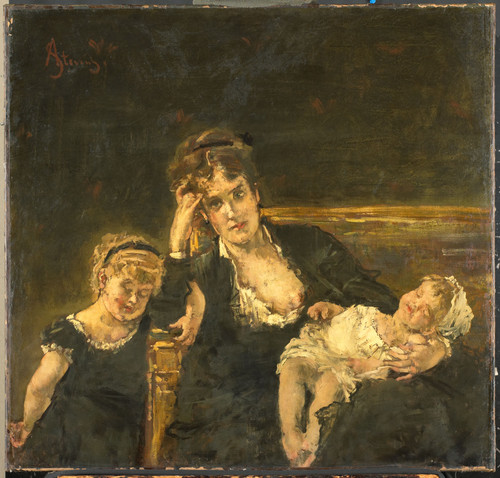 Stevens, Alfred Вдова, 1906, 80 cm х 82 cm, Холст, масло