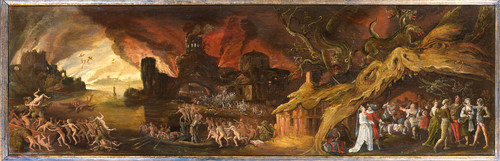 Swanenburg, Jacob Isaacsz Страшный суд и семь смертных грехов, 1638, 28 cm х 88 cm, Дерево, масло