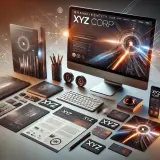 A dynamic visual representation of 'Brand Identity for XYZ Corp', showcasing a modern, professional 