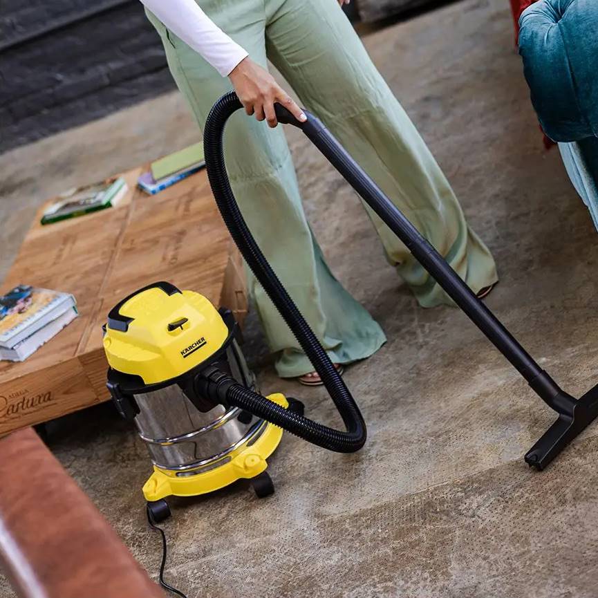 Aspirador de Pó e Água 3 em 1 Kärcher com Filtro HEPA 1700W WDL 1S Amarelo