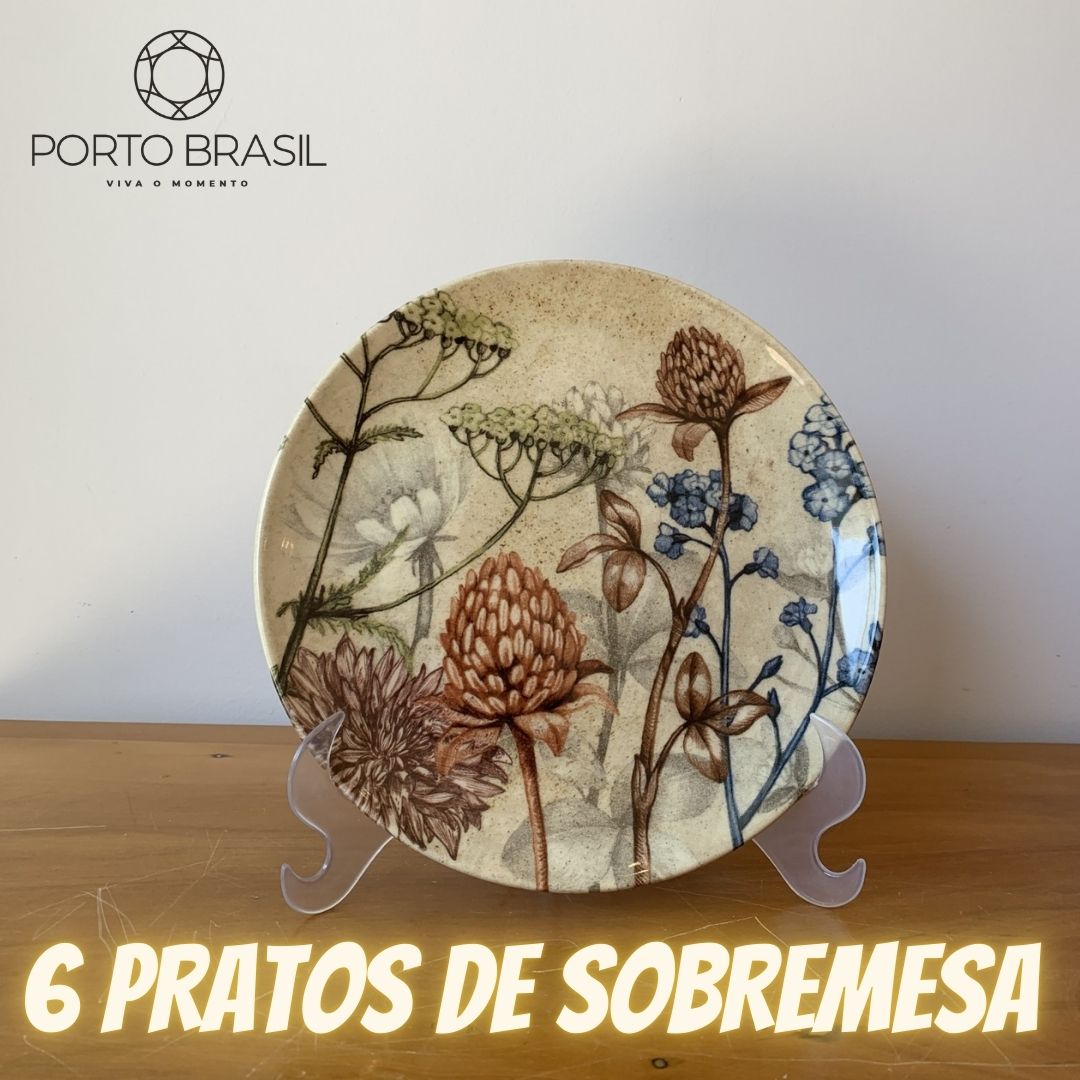 Conjunto C/ 6 Pratos De Sobremesa Coup Bloemen Ø 20,5cm