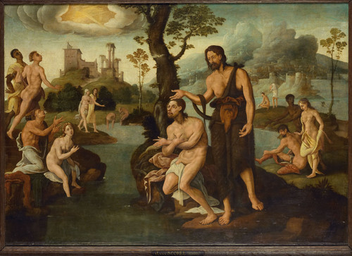 Scorel, Jan van (школа) Крещение Христа, 1540, 64 cm х 91 cm, Дерево, масло
